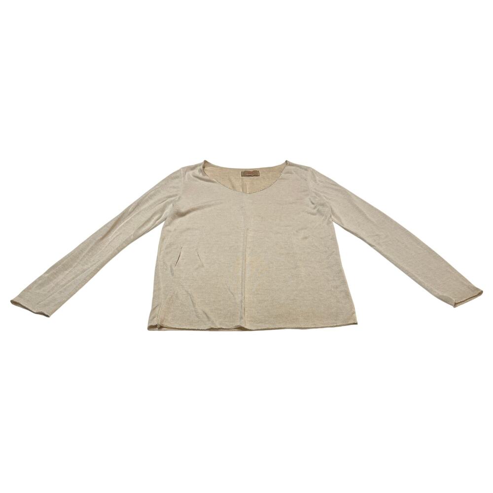 M1-72 FREE FOR HUMANITY Women's Knit Top Tan Size S